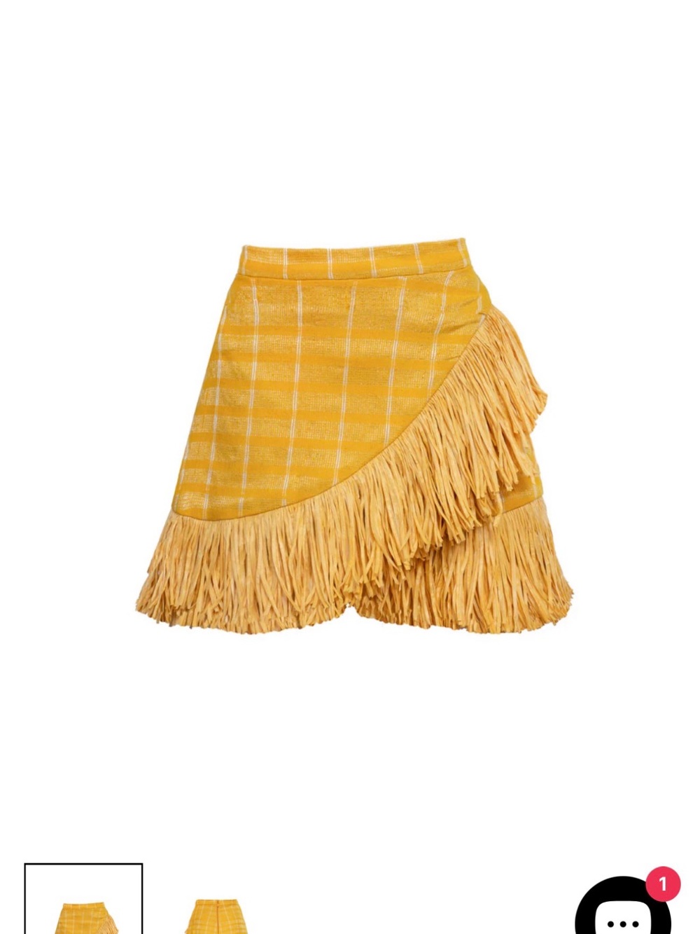 Kilentar Yellow Fringe Mini Skirt